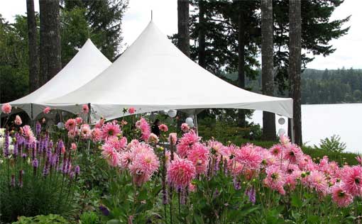 wedding rental tents along lake