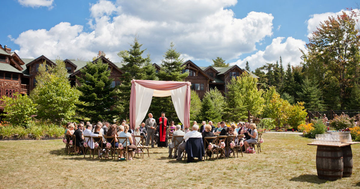 an outdoor wedding ceremony