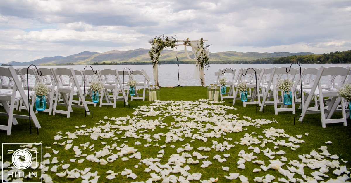 lakefront wedding ceremony